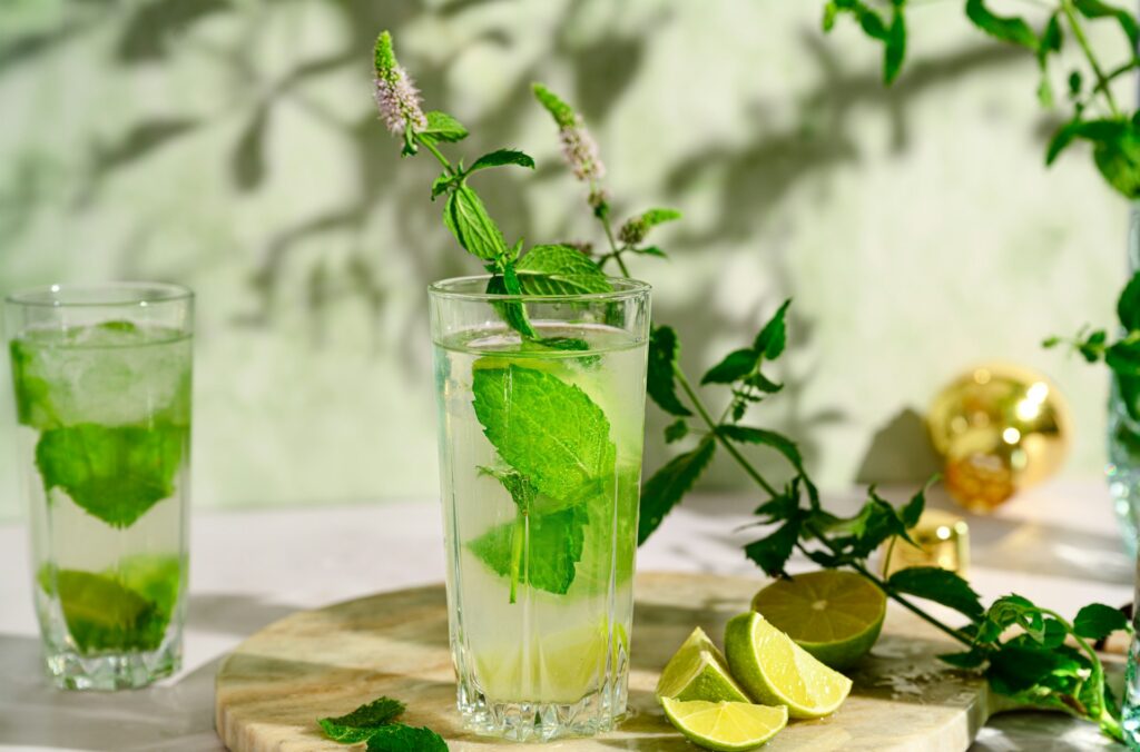 Gin with leafy greens